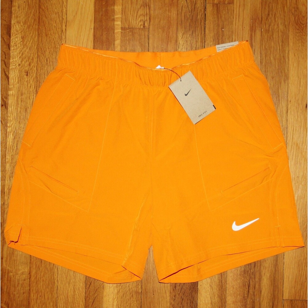 Nike Dri-Fit Court Victory 7" Tennis Pickleball Shorts Mens L Orange